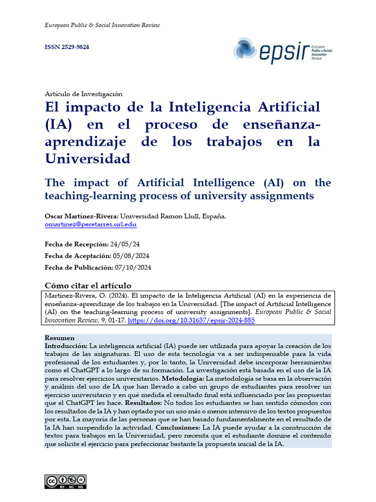 El Impacto de La Inteligencia Artificial (IA) en El Proceso de ...