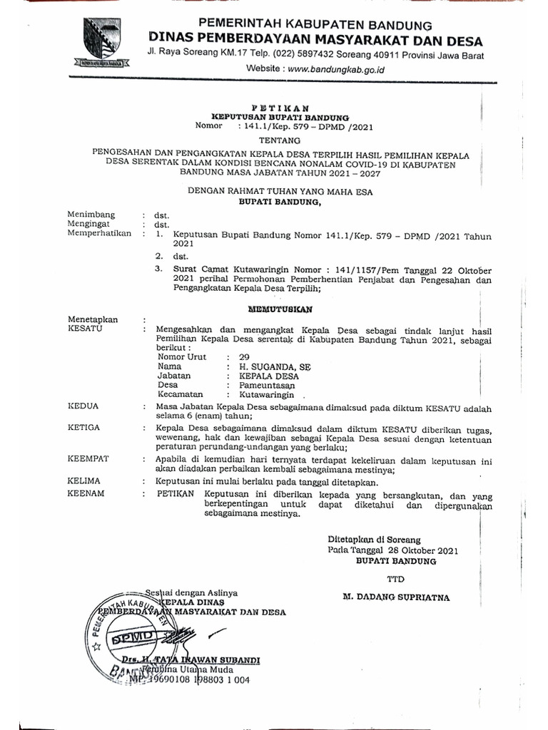 Sk Kepala Desa Pdf