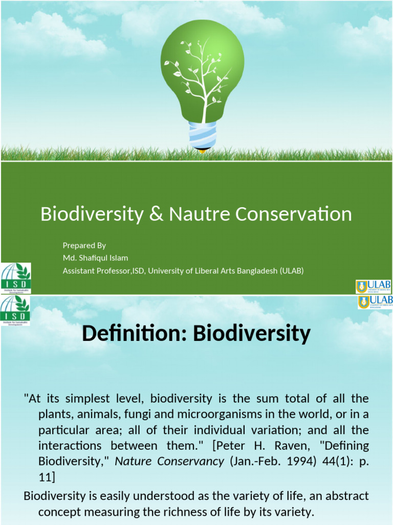 Understanding Biodiversity and Conservation | PDF
