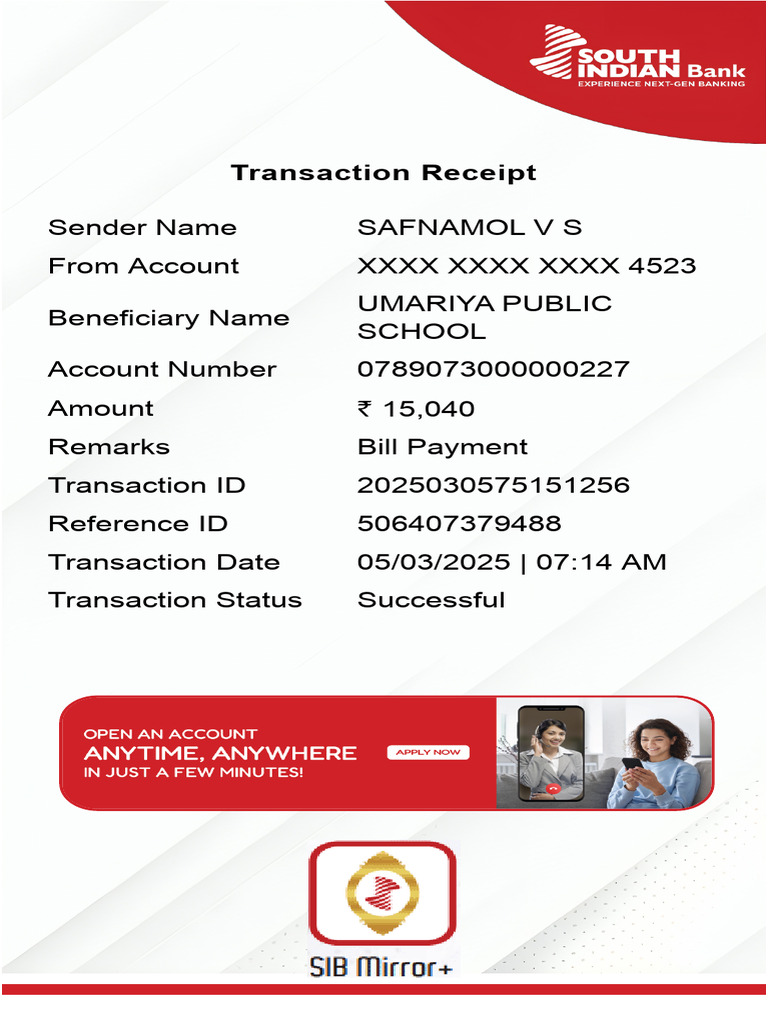 TransferReceipt 20250305071437646 | PDF