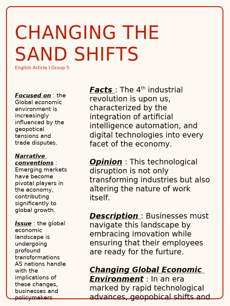 CHanging The Sand Shifts English | PDF