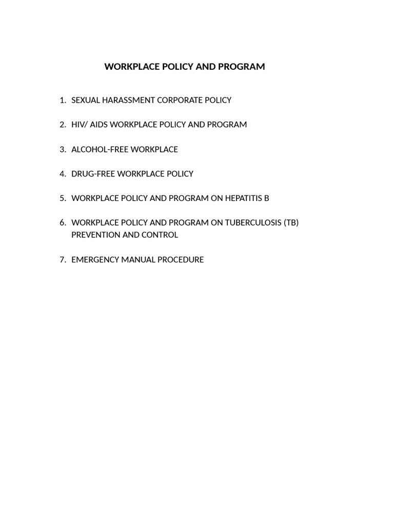 Comprehensive Workplace Policies Guide | PDF