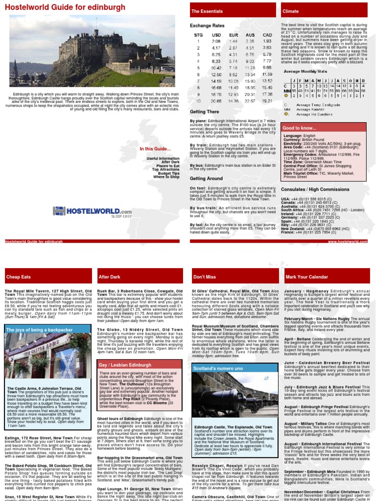 Edinburg Guide | PDF | Edinburgh | Restaurant And Catering
