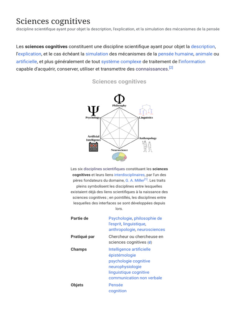 Introduction aux sciences cognitives | PDF | Mémoire | Sciences cognitives
