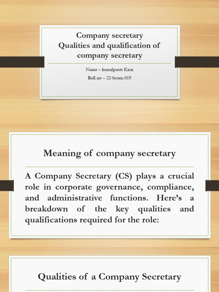 Qualities and Qualifications of Company Secretary | PDF | Regulatory ...