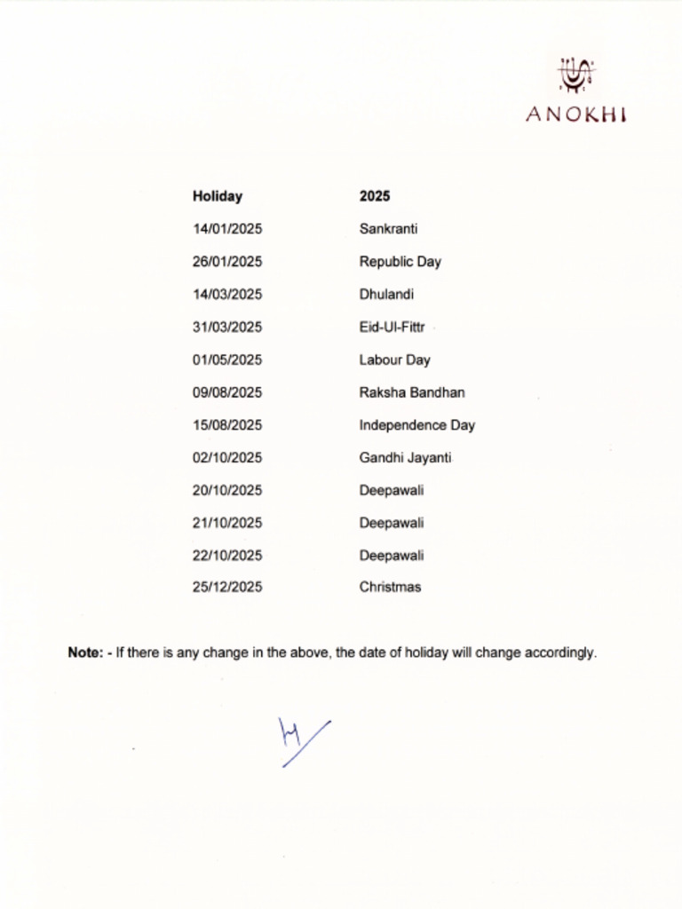 Holidays | PDF
