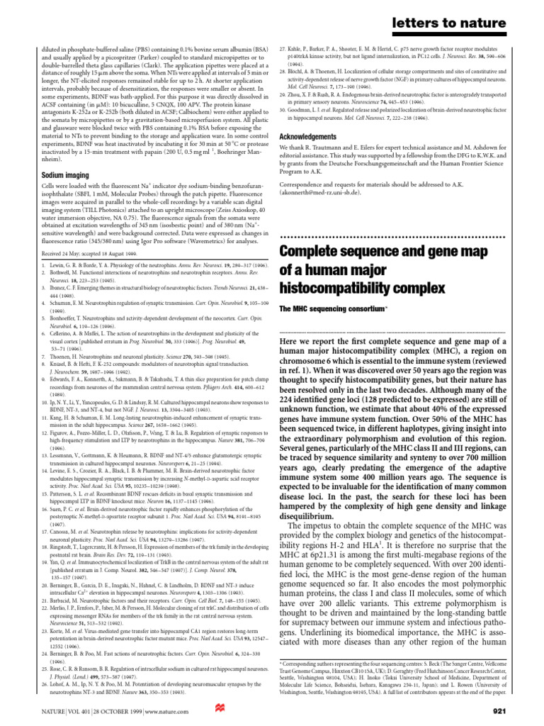 Neurotrophin Effects on Neuronal Activity | PDF | Major ...