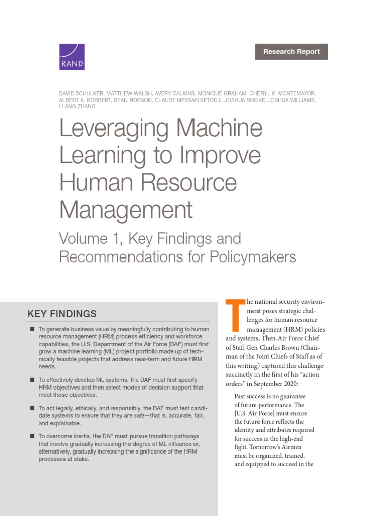 Enhancing HRM with Machine Learning | PDF | Human Resource Management ...