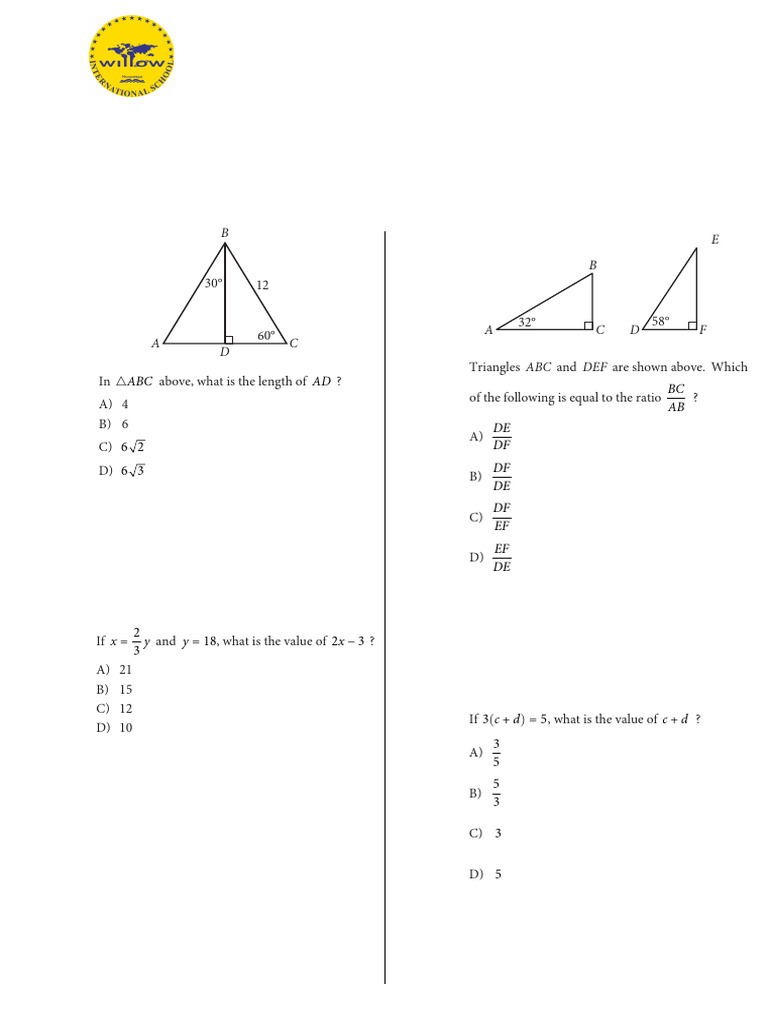 GR 11 Maths P1 Final Exam Third Term 2019 | PDF | Geometry | Elementary ...