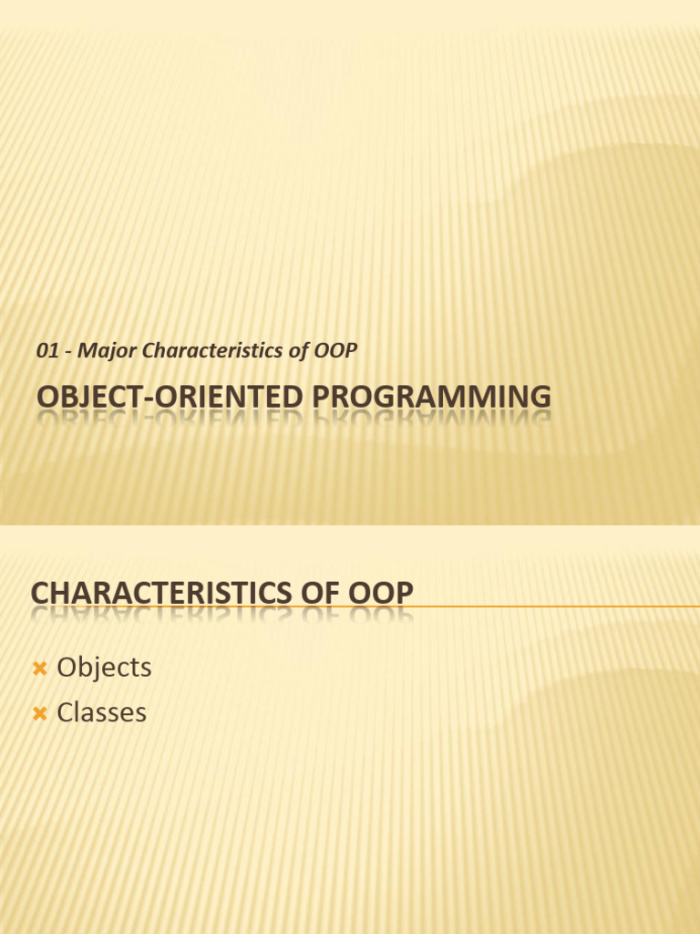 01 - Major Characteristics of OOP | PDF | Object Oriented Programming ...