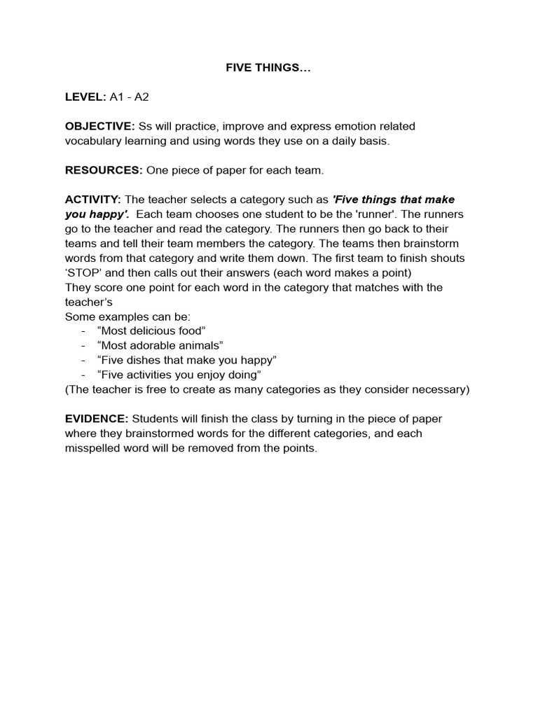 Activities | PDF | English Language