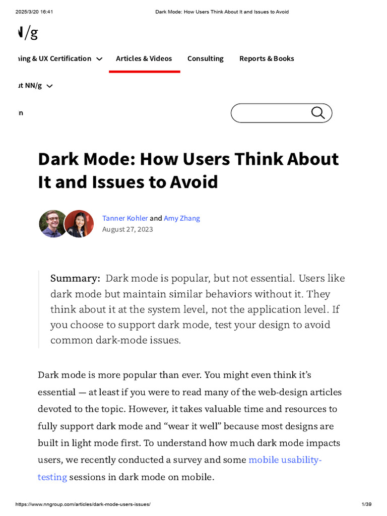 Dark Mode User Insights and Design Tips | PDF | Oled | Ios