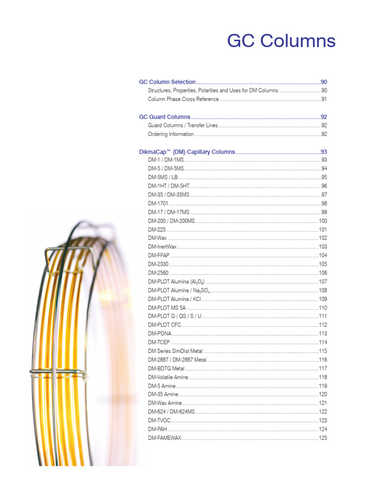 GC Column Selection and Applications Guide | PDF | Gas Chromatography ...