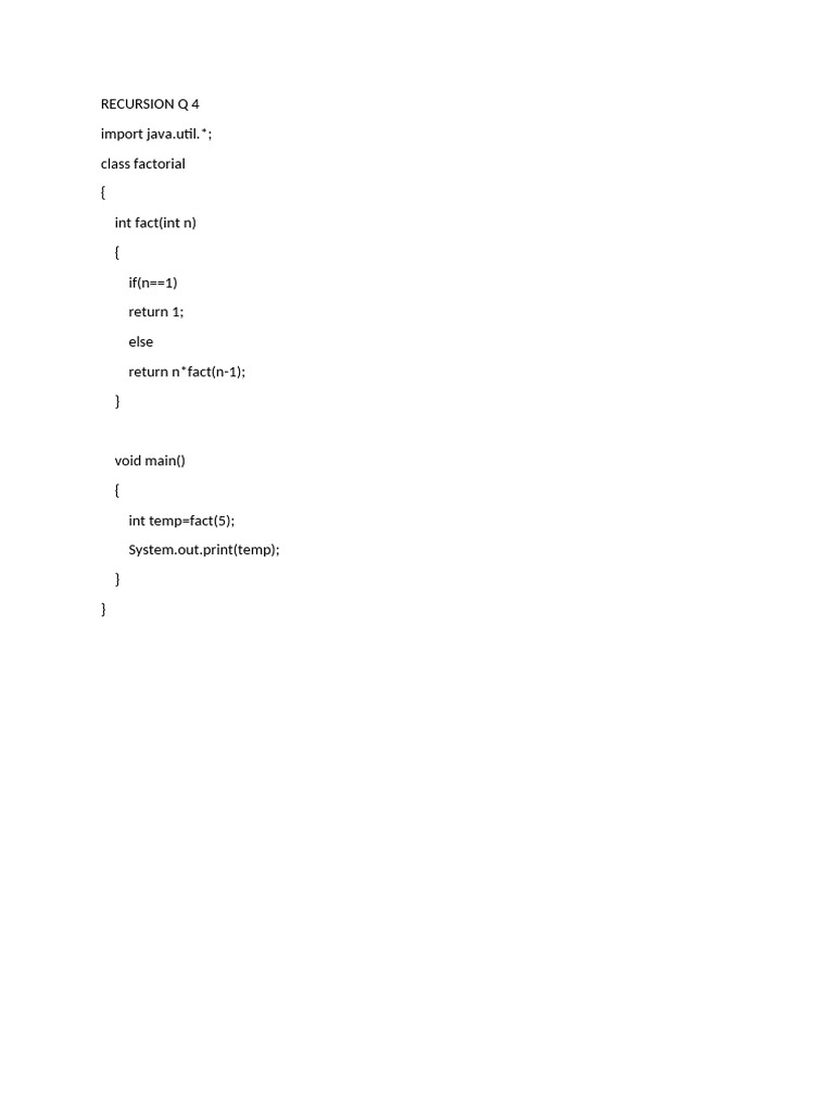 Recursion Q 4 | PDF