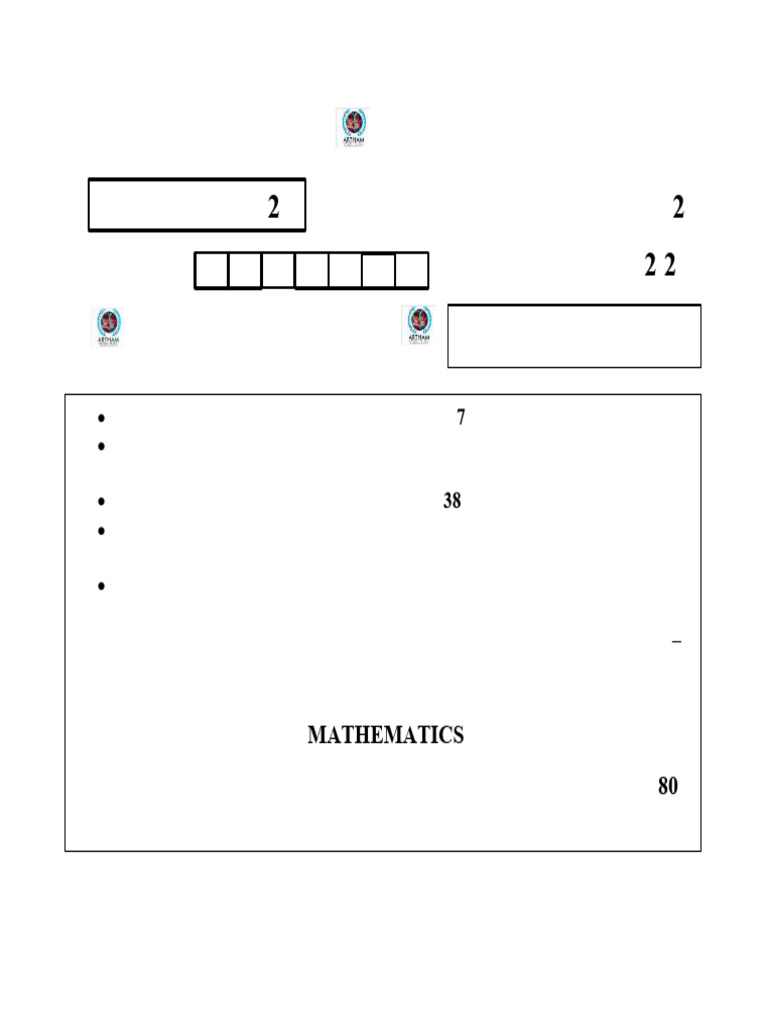 9 Maths Papers 2024-25 Exam-Set 2 | PDF | Area | Angle