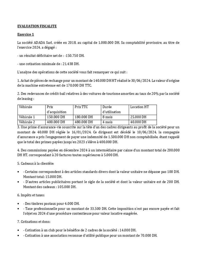 Évaluation de la fiscalité 2024 | PDF | Impôts | Taxe sur la valeur ajoutée