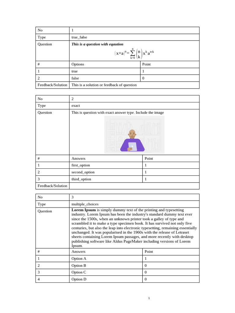 Question Types and Solutions Guide | PDF | Communication Design | Writing
