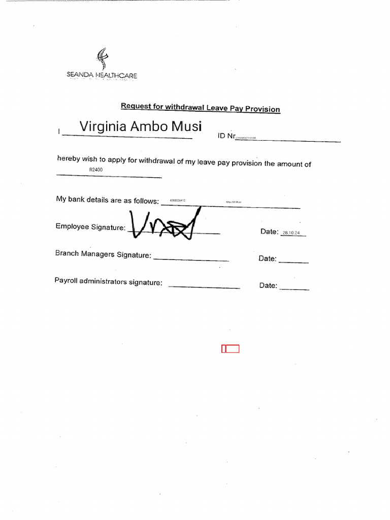 Leave Provision Form - 1730096071228 | PDF