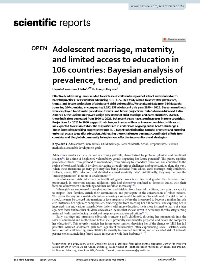 Adolescent Marriage and Education Trends | PDF | Logistic Regression ...