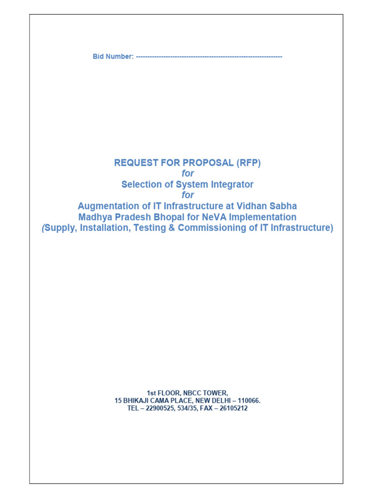RFP for IT Infrastructure at MP Vidhan Sabha | PDF | Computer Network ...