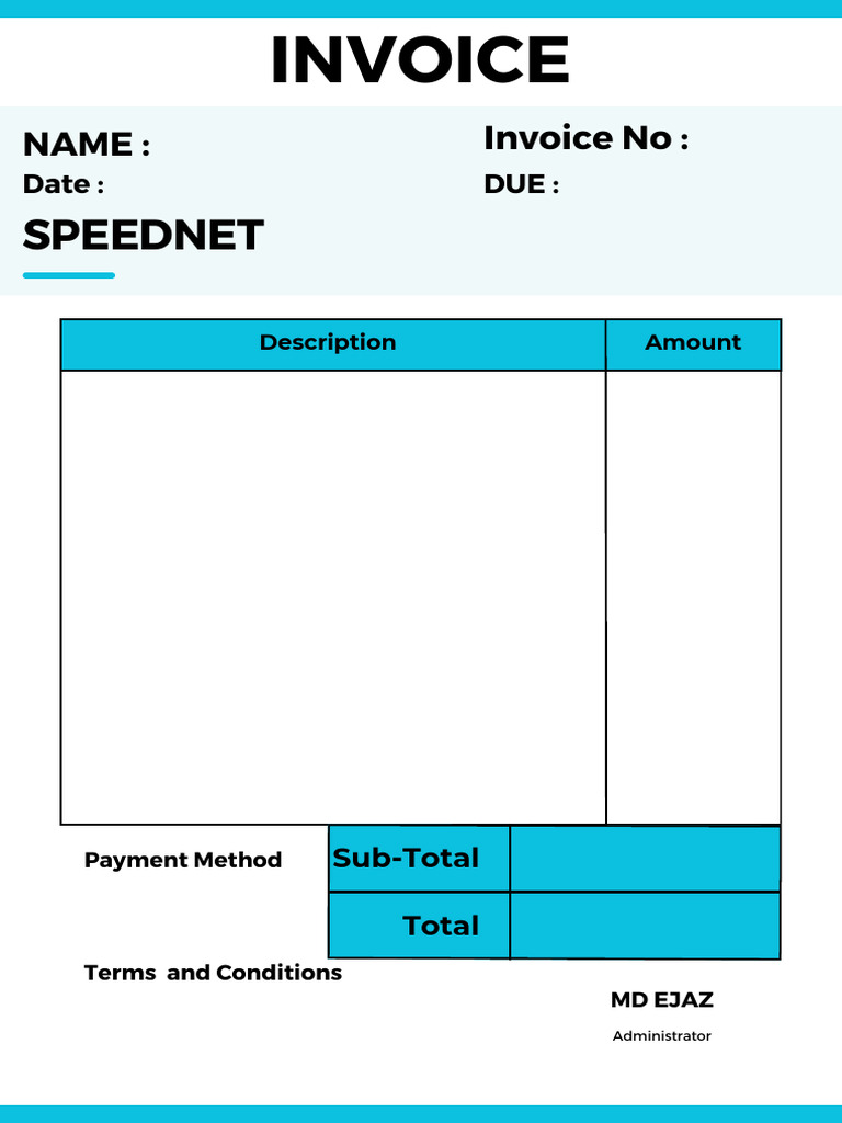 Invoice Template for SPEEDNET Services | PDF