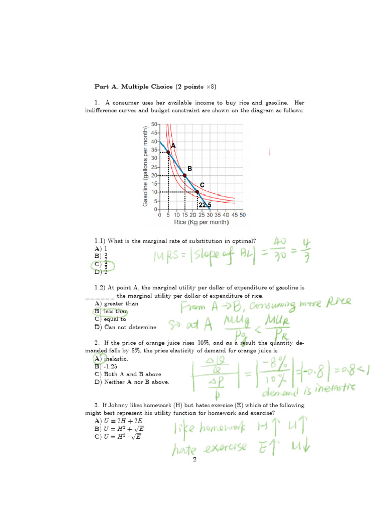 Past+paper+%28spring+2024%29_Solutions.pdf | PDF | Elasticity ...