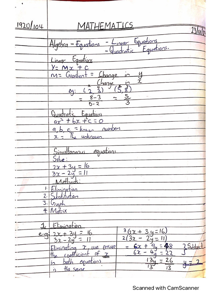 Maths Notes | PDF
