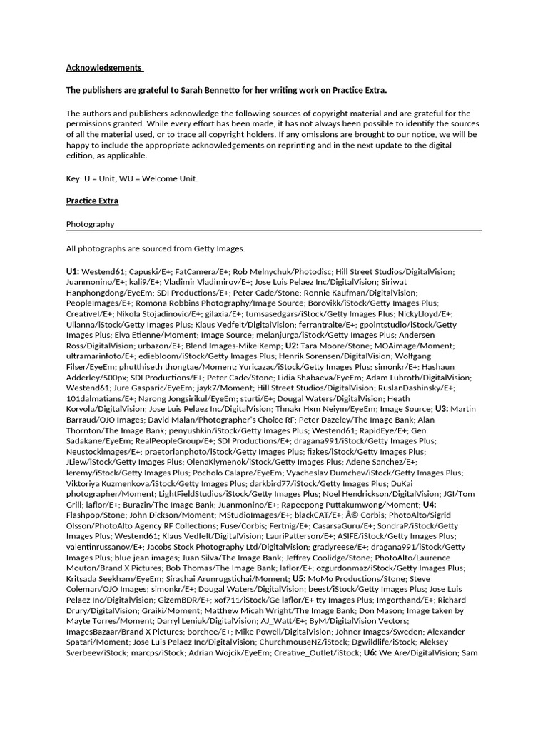 Think 2e BE Level 5 - Digital Acknowledgements | PDF | Getty Images ...
