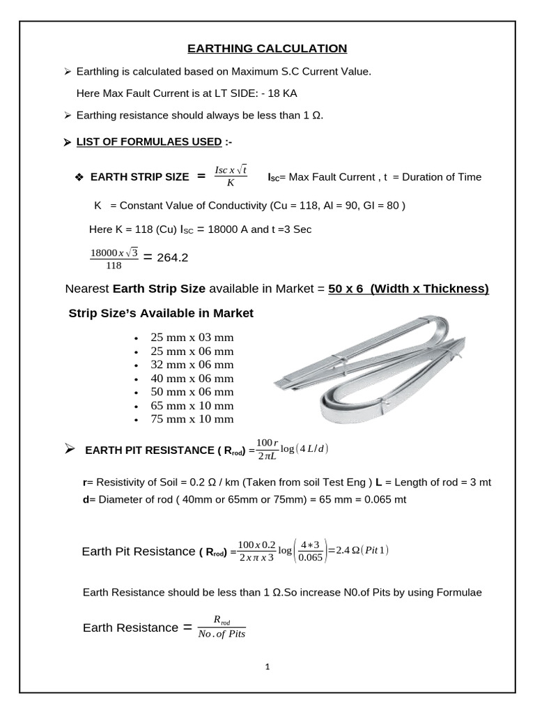 Earthing Resistance Calculation Guide | PDF | Electricity ...