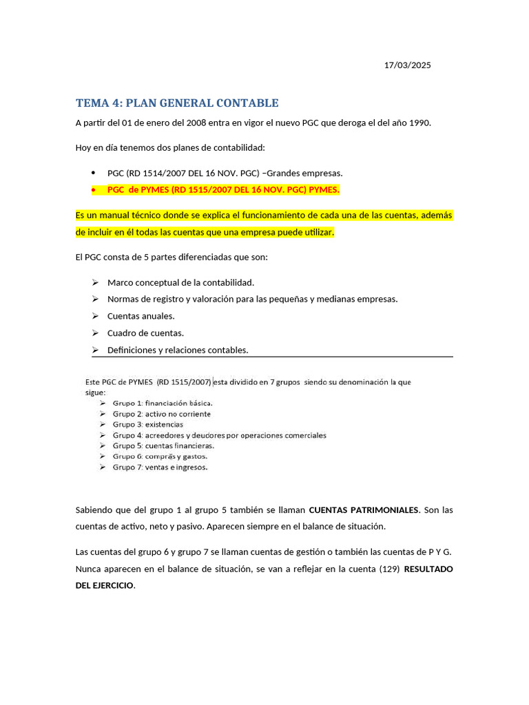 Tema 4 Contabilidad 170325 | PDF | Contabilidad | Estado financiero