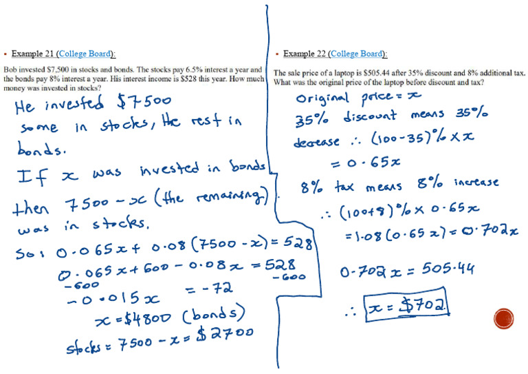 SAT Math Lesson 4 Solved Questions | PDF