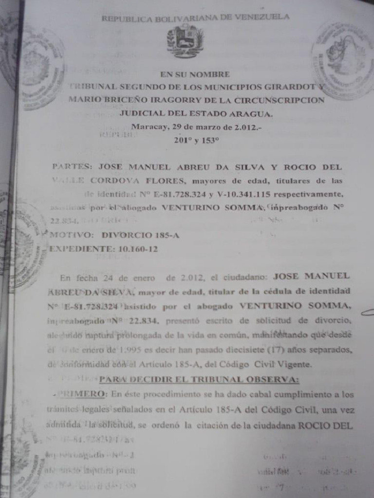 Sentencia de Divorcio | PDF