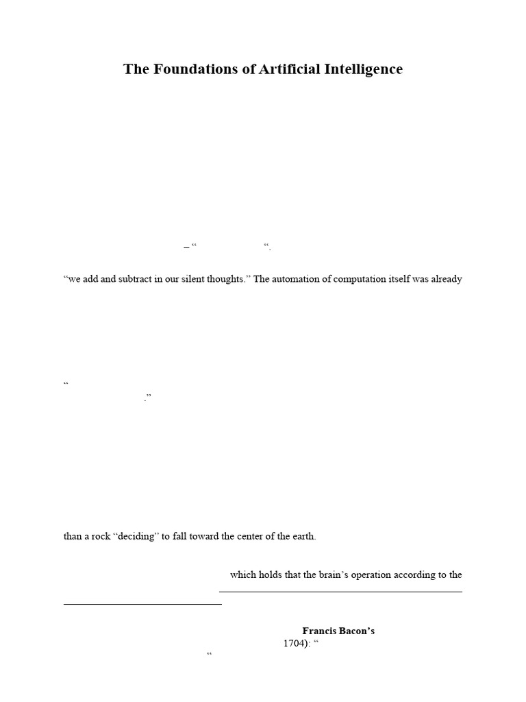 Foundations of Artificial Intelligence | PDF | Mathematical Logic ...