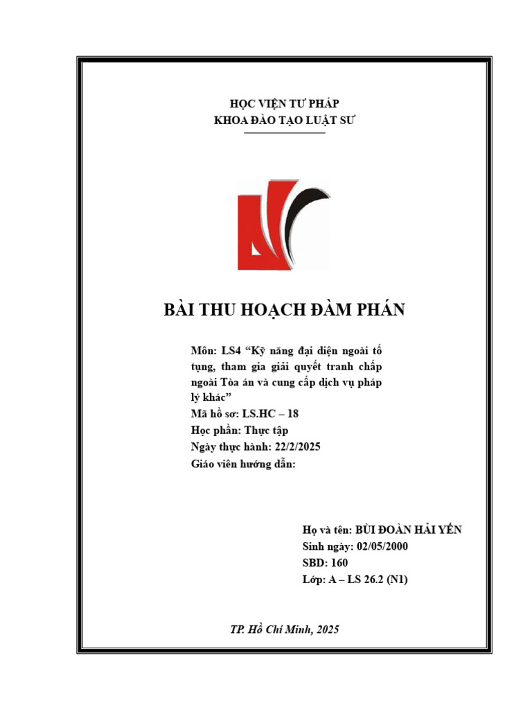 Bai Thu Hoach LSHC18 | PDF