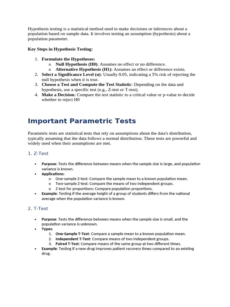 Hypothesis Testing Methods Explained | PDF | Student's T Test | P Value