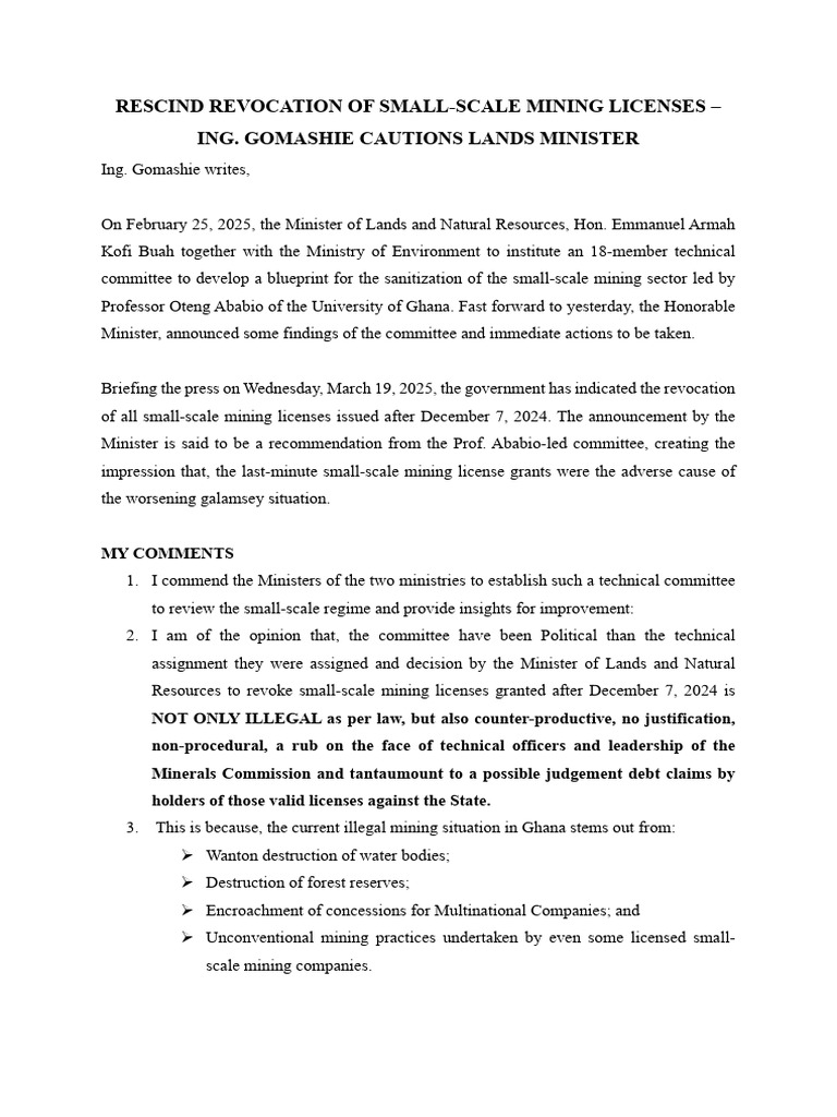 Rescind Revocation of Small (1) | PDF | License | Mining