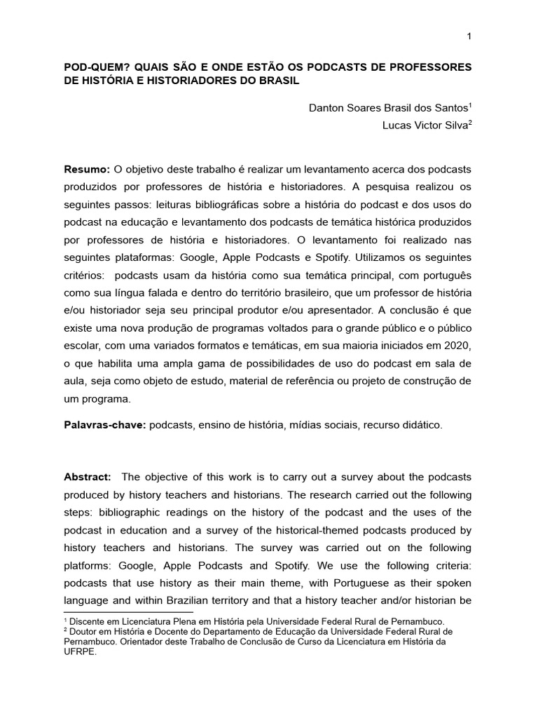 Podcasts de História no Brasil: Guia Completo | PDF | Podcast