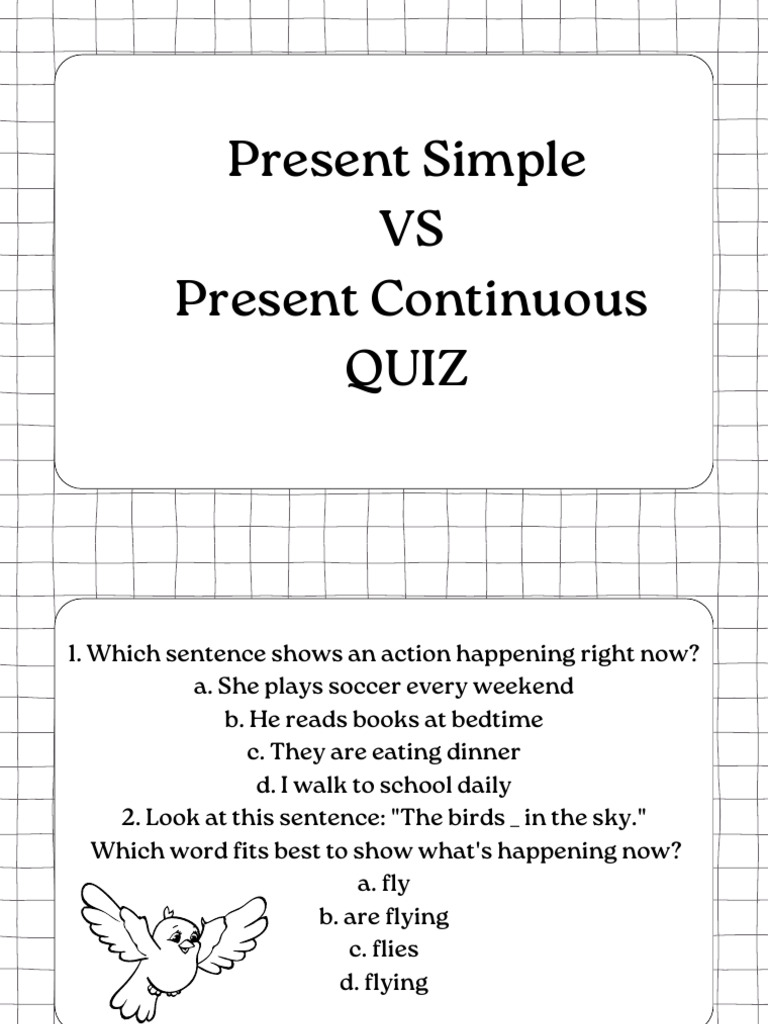 Present Simple vs Continuous Quiz | PDF