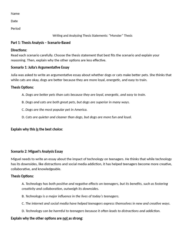 Analyzing Thesis Statements in Essays | PDF | Bias | Essays