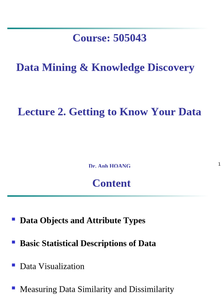 Data Mining: Understanding Your Data | PDF | Level Of Measurement ...