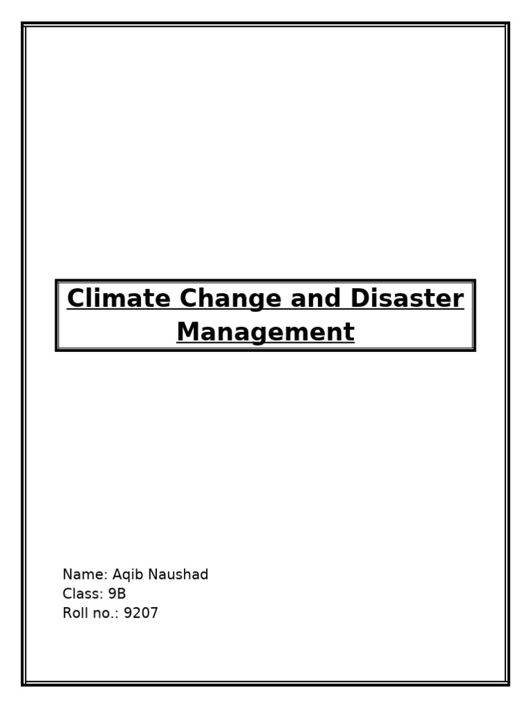 Climate Change and Disaster Management Insights | PDF | Climate Change ...