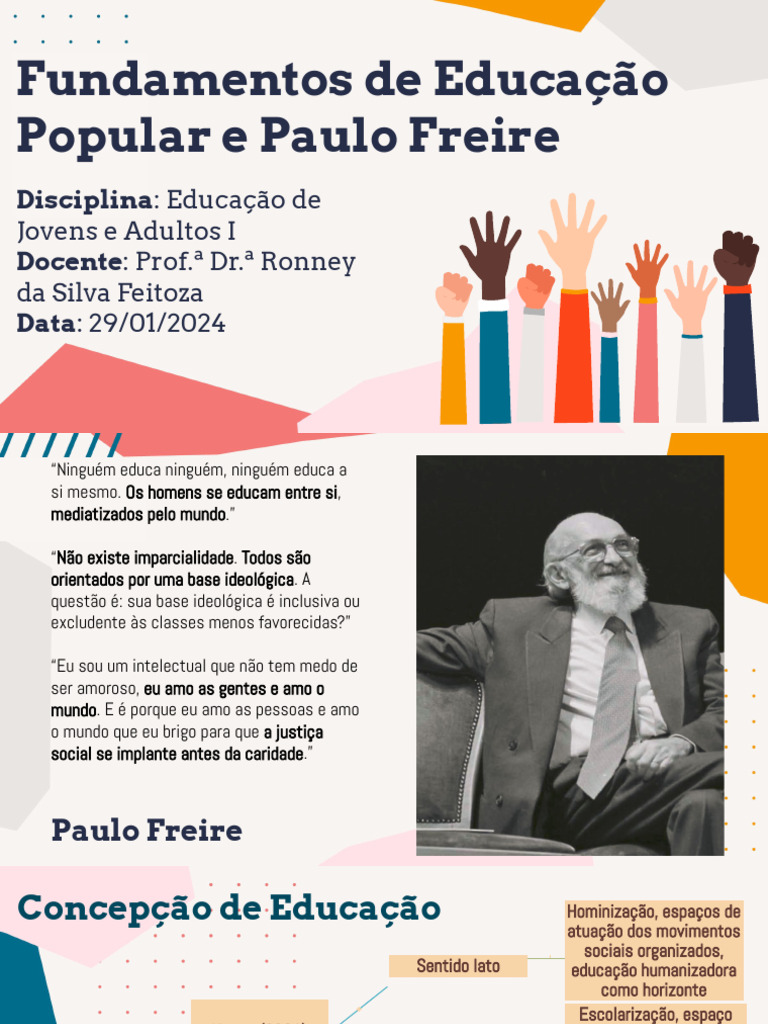 Fundamentos da Educação Popular e Freire | PDF | Educação para adultos ...