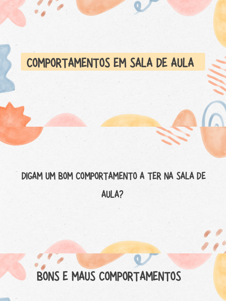 Comportamentos na Sala de Aula | PDF