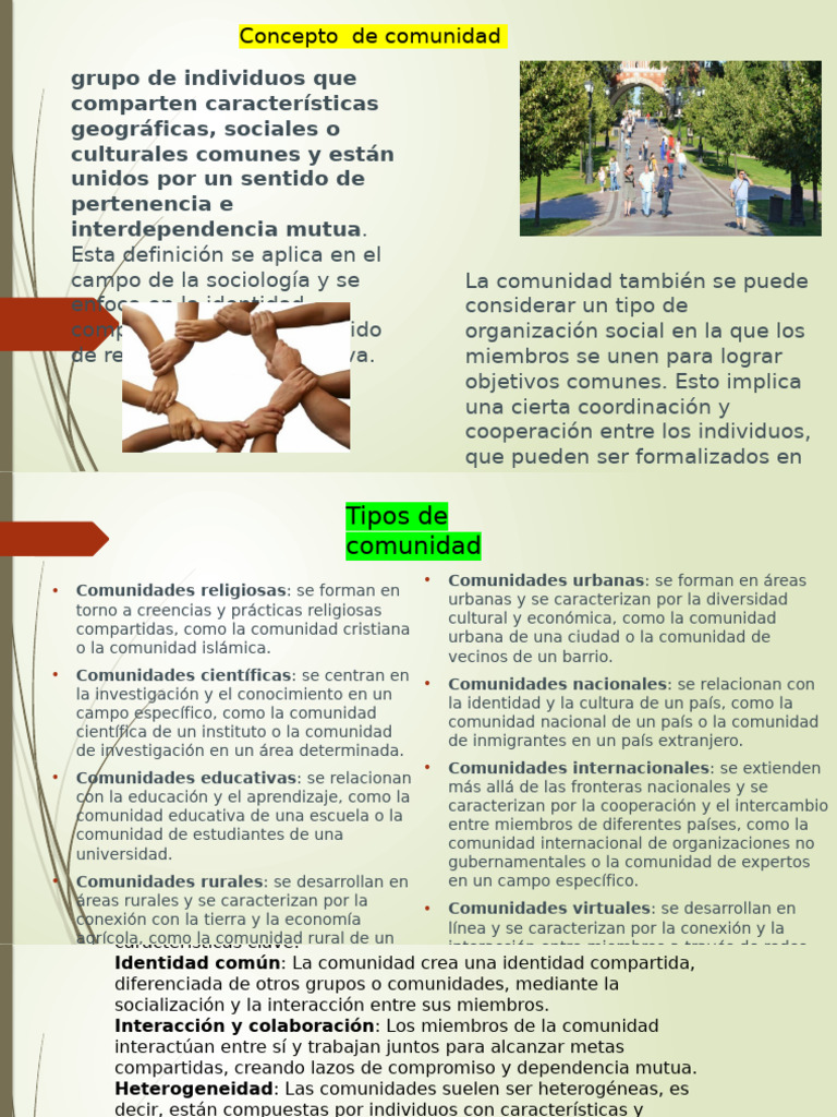 Tipos y características de comunidades | PDF | Comunidad | Psicología ...