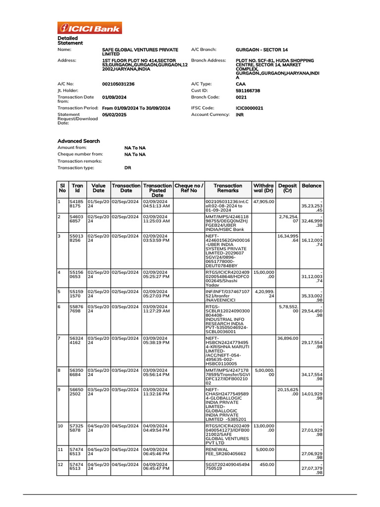 Detailed Statement | PDF | Financial Technology | Finance & Money ...