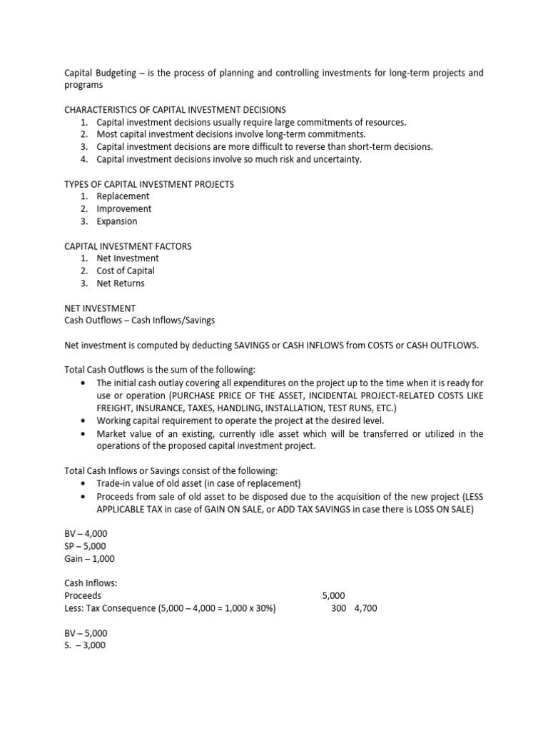 Capital Budgeting: Key Concepts and Steps | PDF | Net Present Value ...
