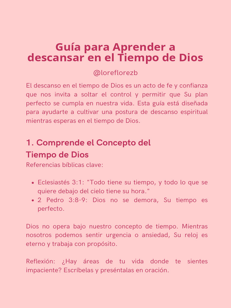 Guia Para Aprender a Descansar en El Tiempo de Dios | PDF | Dios
