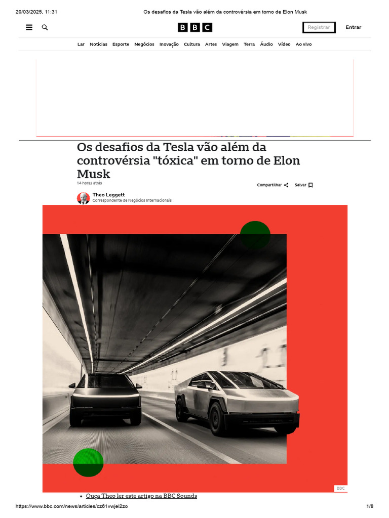 Desafios da Tesla e Elon Musk | PDF | Elon Musk | Electric Vehicle