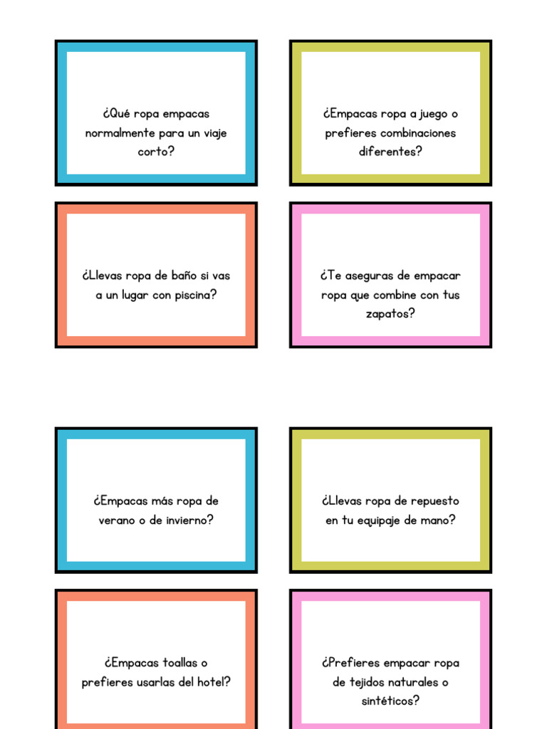 La Ropa Conversation Cards | PDF | Ropa | Moda