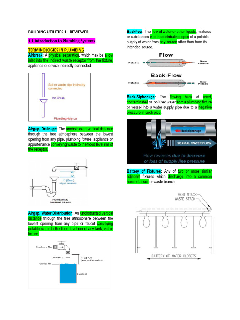 Bu1 Reviewer | PDF | Sanitary Sewer | Plumbing